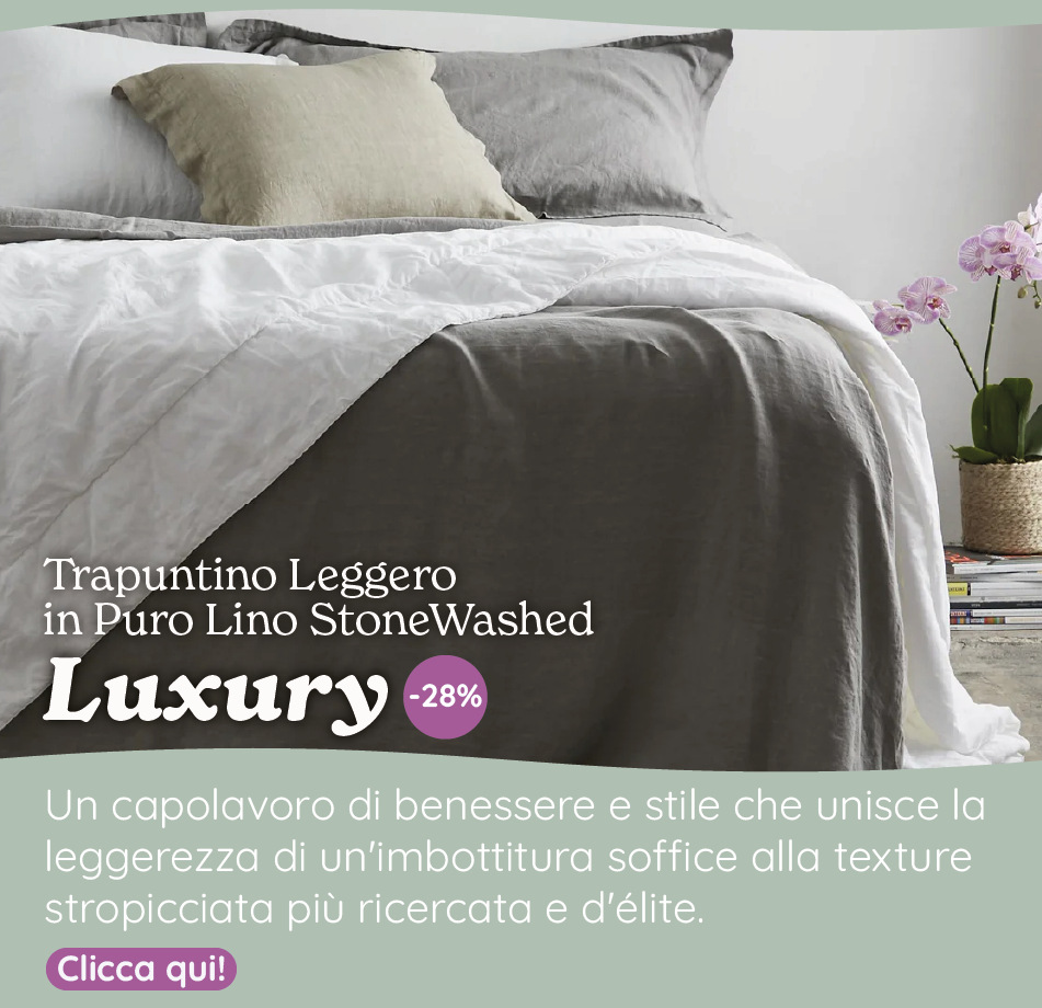 Trapuntino leggero Puro LINO StoneWashed NO Stiro - Luxury