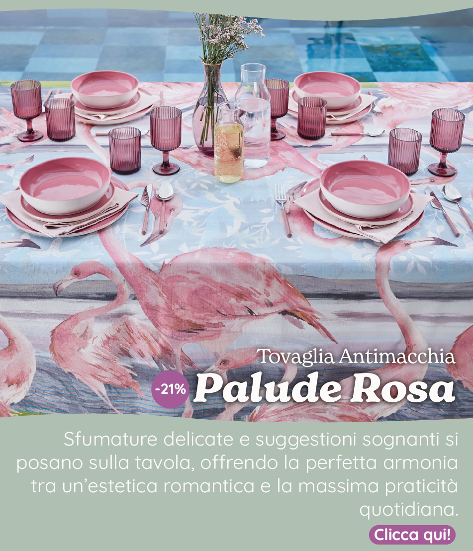Tovaglia Antimacchia in Fantasia - Palude Rosa
