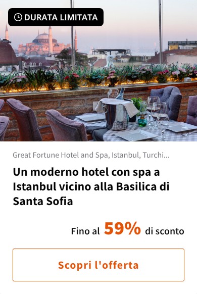 Un moderno hotel con spa a Istanbul vicino alla Basilica di Santa Sofia