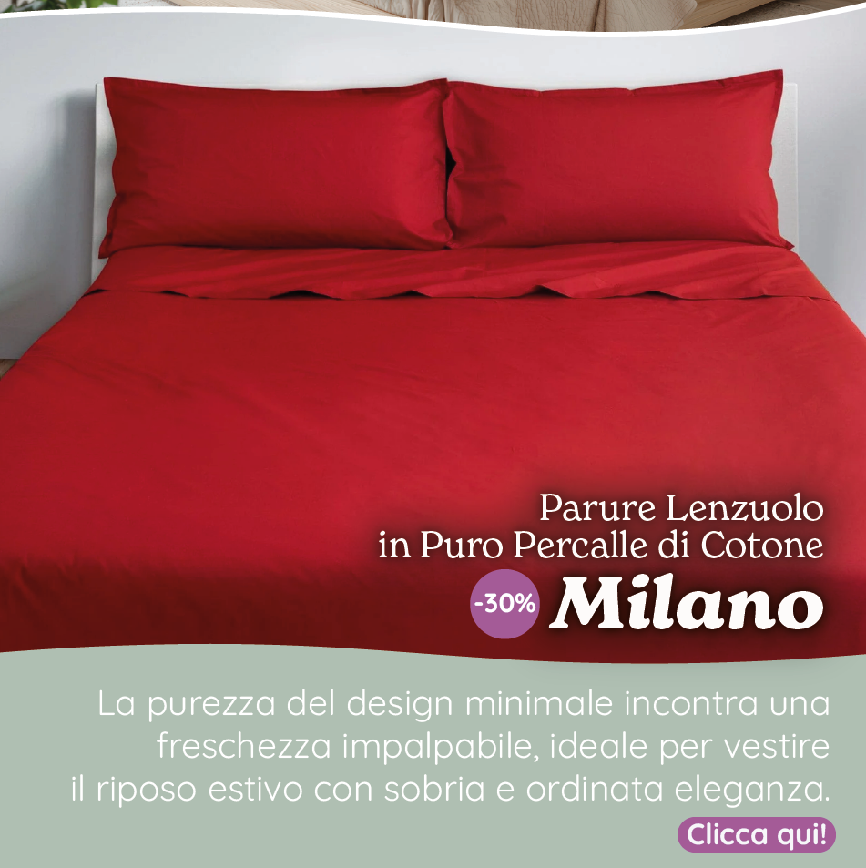 Parure Lenzuolo in Percalle di Cotone 200TC Tinta Unita - Milano