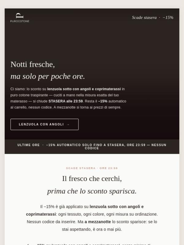 Scade STASERA alle 23:59 — a mezzanotte tornano i prezzi pieni