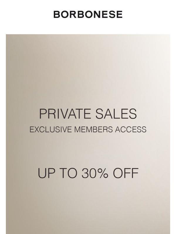 Private Sales: solo per i nostri clienti