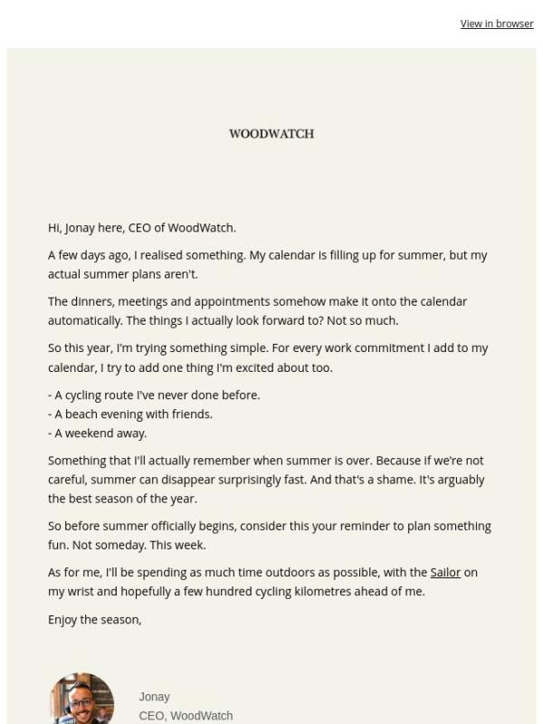 A summer rule I'm trying to follow
