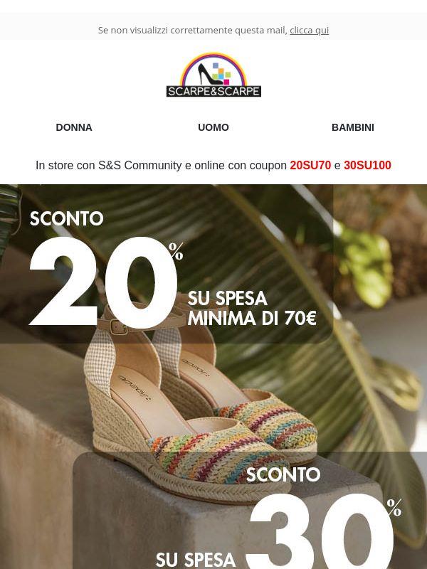 🔥 -20% e -30% sui tuoi acquisti