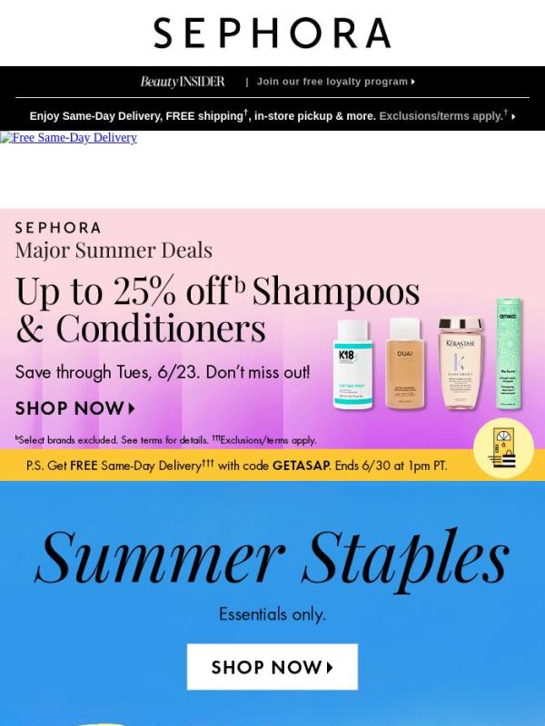 Up to 25% off select shampoos and conditioners ❣️