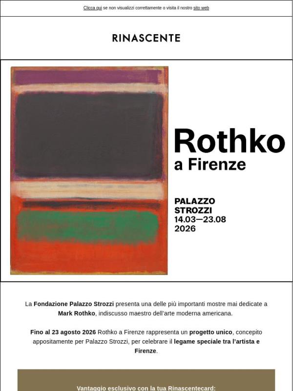 Invito | Rothko a Firenze