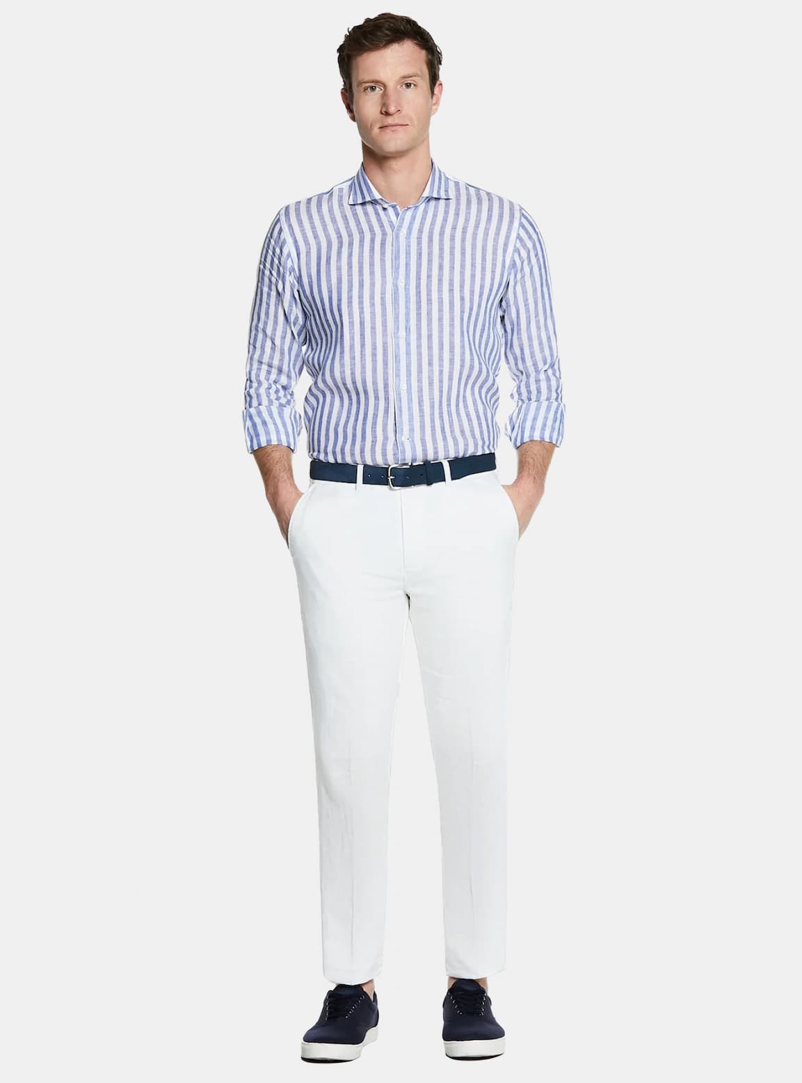 Pantalone in puro lino stone wash