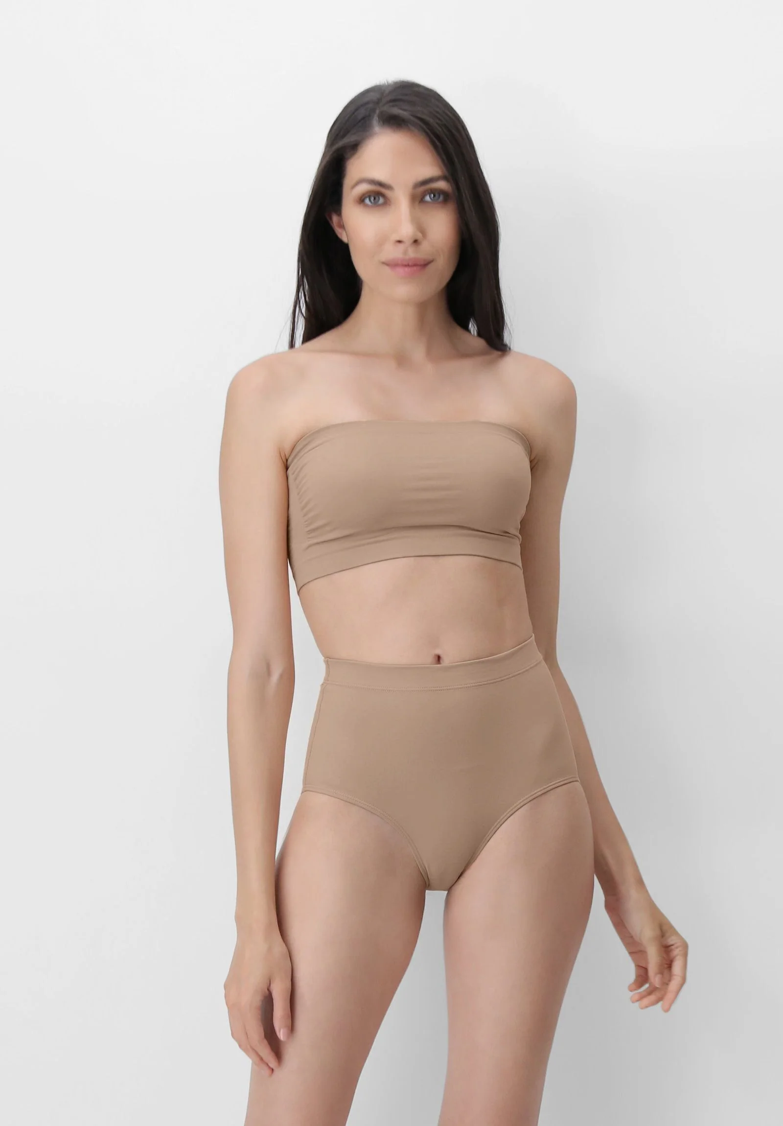 Image of Top a fascia senza cuciture Bandeau Dolcevita - Neutro