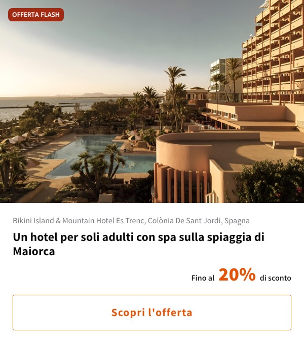 Un hotel per soli adulti con spa sulla spiaggia di Maiorca