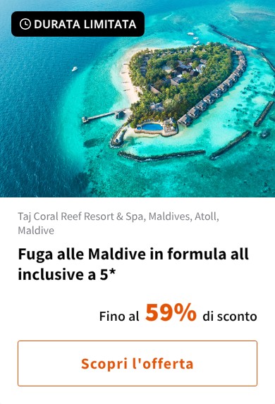 Fuga alle Maldive in formula all inclusive a 5*