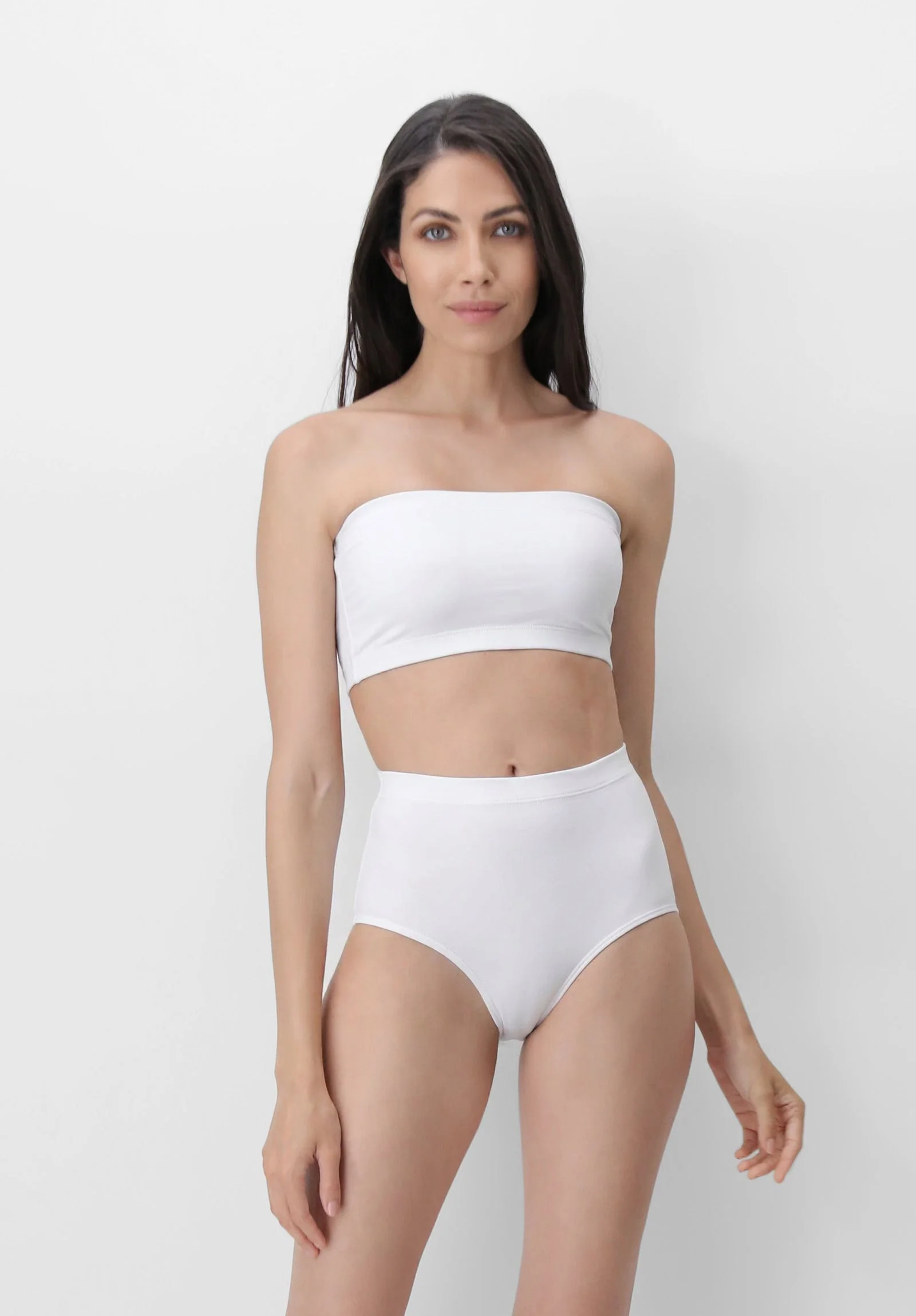 Image of Top a fascia senza cuciture Bandeau Dolcevita - Bianco