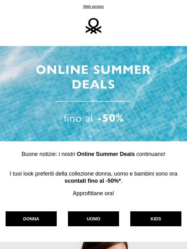 Online Summer Deals: continuano gli sconti fino al -50%