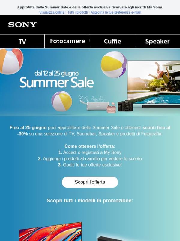 Ultimi giorni per prepararti all’estate con le offerte My Sony ⛱️