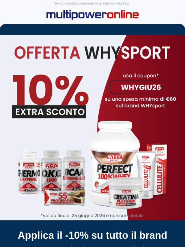 ✨-10% extra su tutto il brand WHYsport 💥