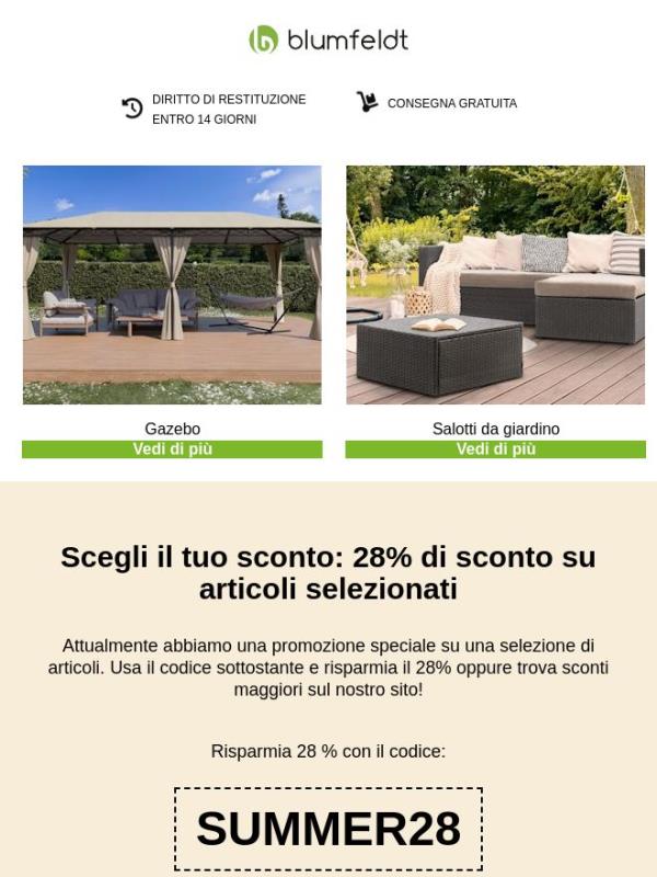 Scade  a mezzanotte: risparmia il 28% su articoli selezionati con il voucher