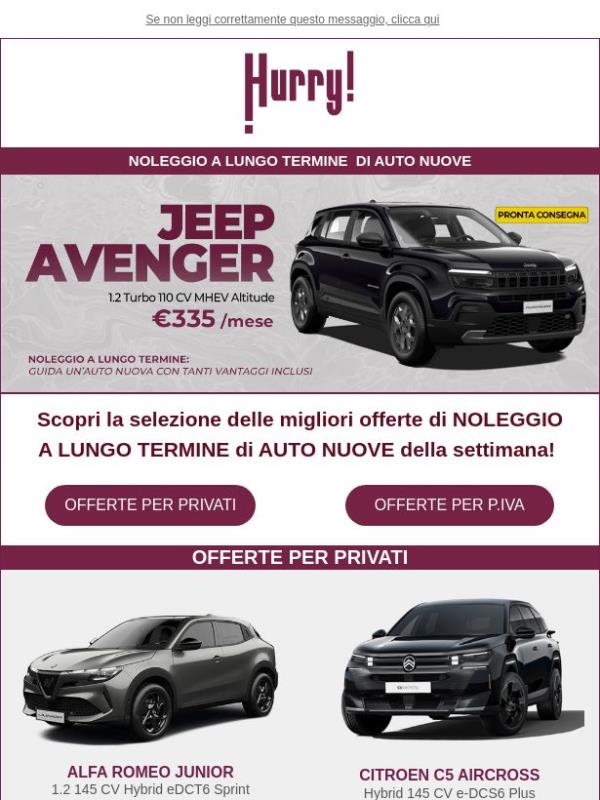 🚘HURRY! Noleggio | Le MIGLIORI OFFERTE della settimana 🚘 Scopri tutte le auto a noleggio a prezzi scontati!
