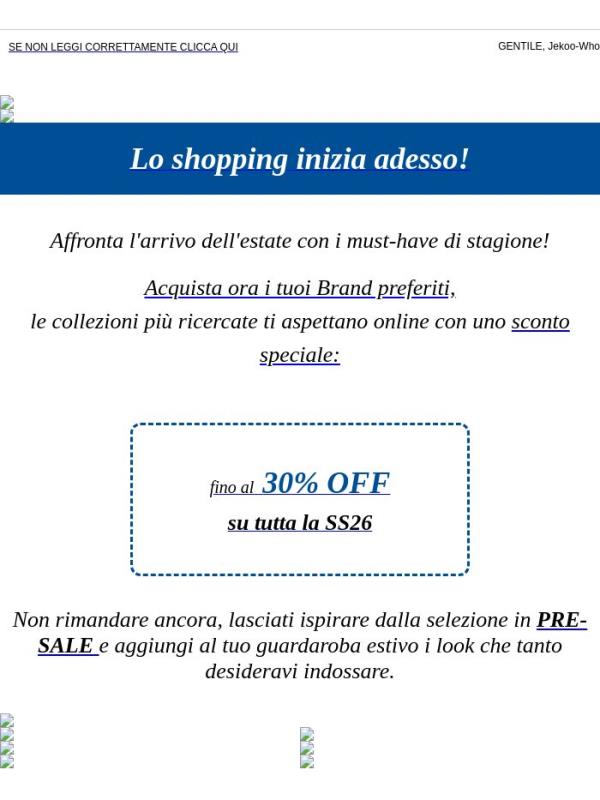 Fino al -30% | Scopri i Pre-Sale