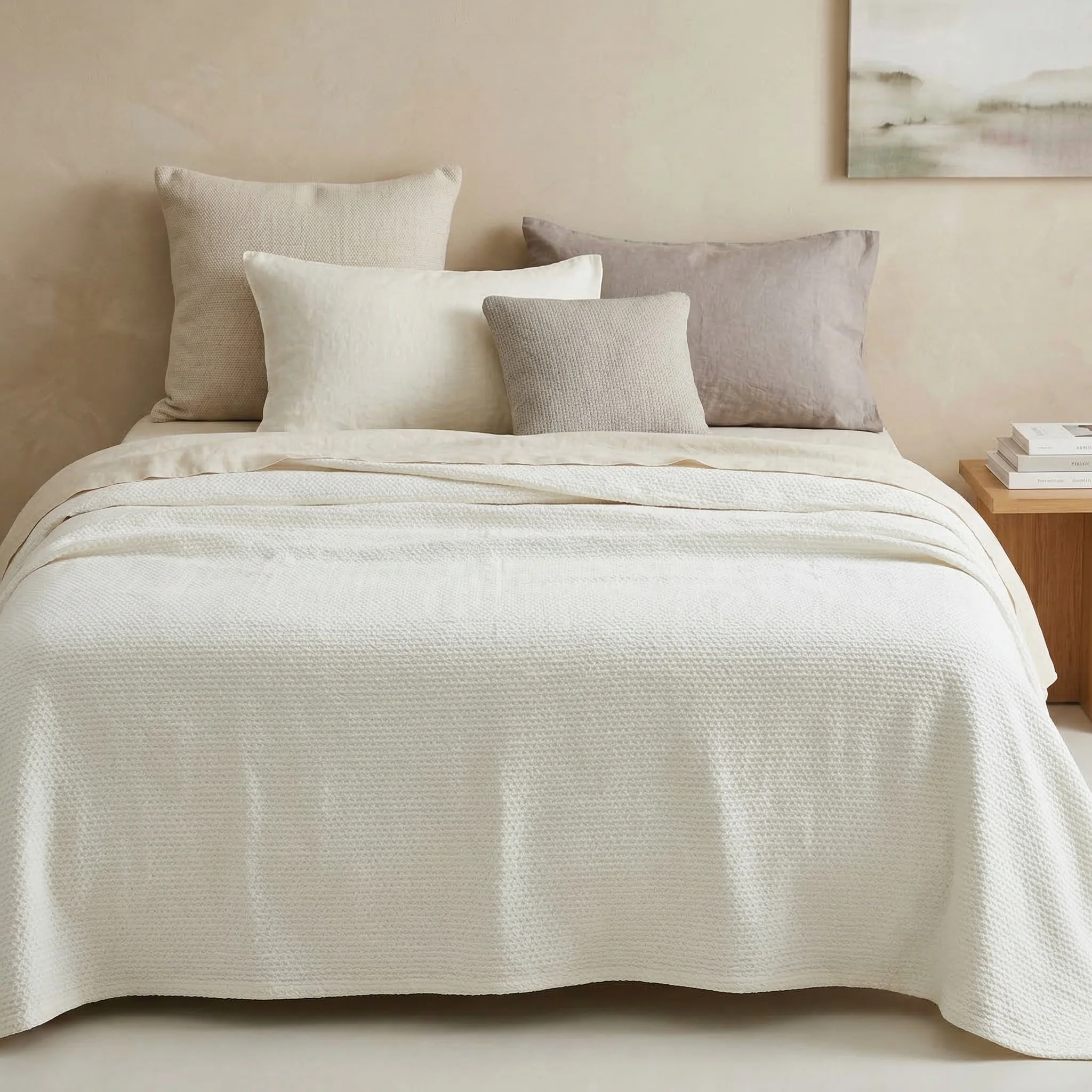 Image of Copriletto in Piquet di <br>Cotone Stonewashed - <b>Tyler