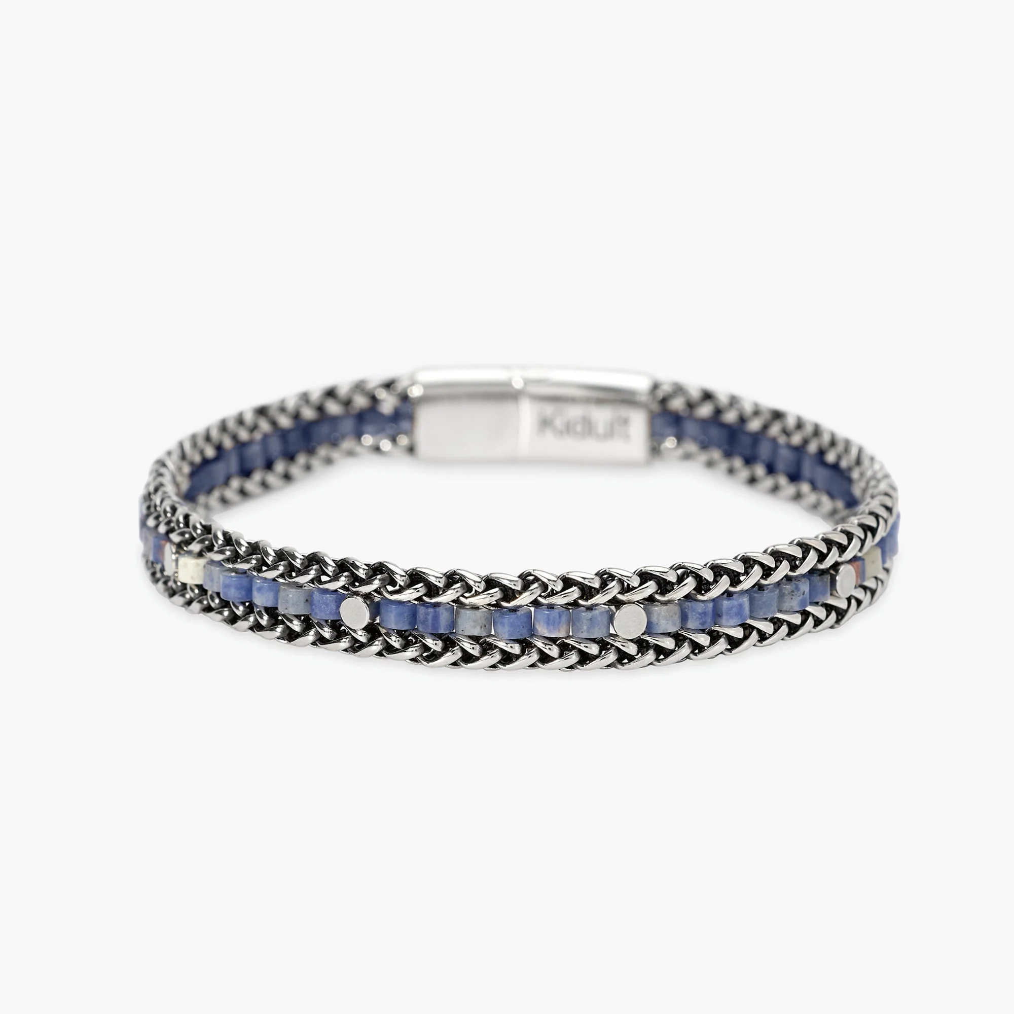 Image of Bracciale in acciaio e sodalite blu STYLE 45