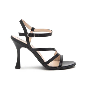 Nero Giardini Sandali Donna Tacco Alto Rocchetto in Pelle Nera