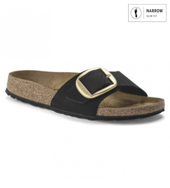 Sandali in pelle Madrid Big Buckle (Vestibilità Stretta) nero