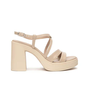 Nero Giardini Sandali Donna con Tacco Alto e Plateau in Pelle Lino