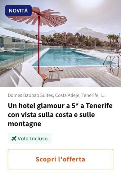 Un hotel glamour a 5* a Tenerife con vista sulla costa e sulle montagne