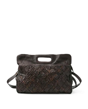 Biba Borsa Cartella Donna con Tracolla in Pelle Marrone