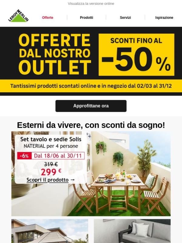 -50% sull’Outlet: prezzi ancora più bassi 😱