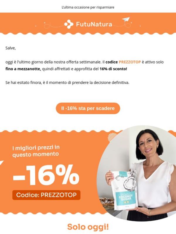 -16% ancora per oggi 🔔