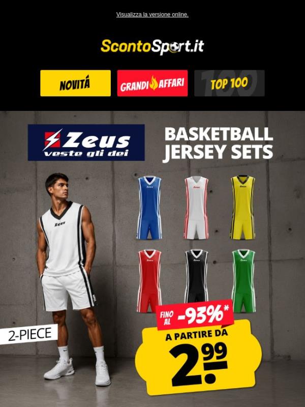 2,99 € per i set da 2 pezzi di maglie Zeus 🏀