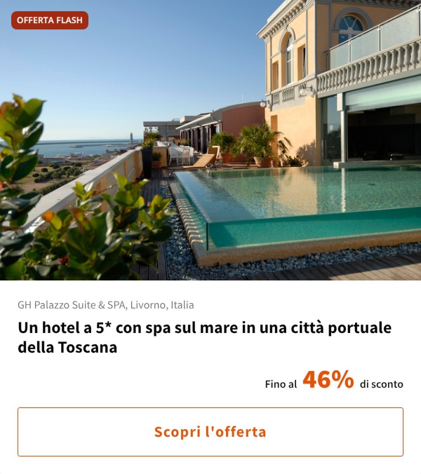 Un hotel a 5* con spa sul mare in una città portuale della Toscana