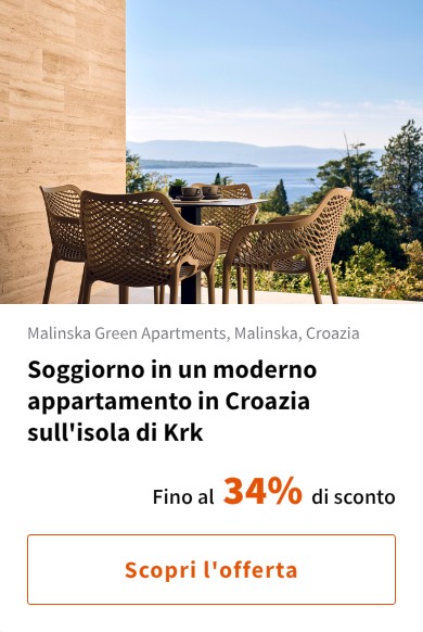 Soggiorno in un moderno appartamento in Croazia sull'isola di Krk