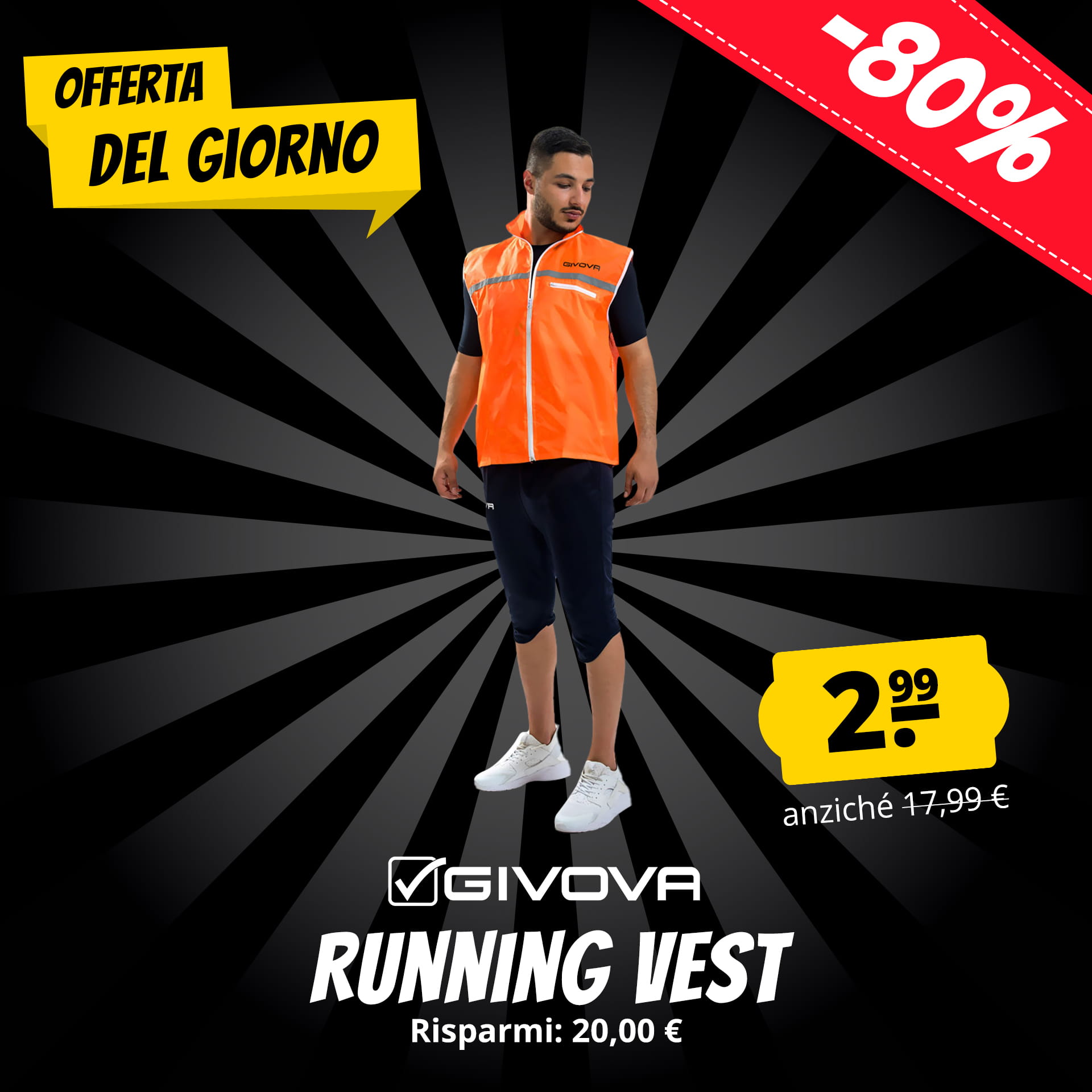 givova casacca running gilet da running