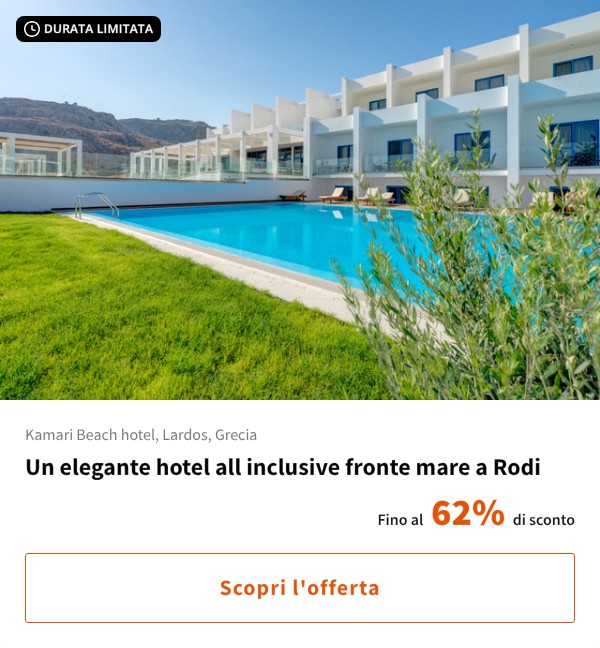 Un elegante hotel all inclusive fronte mare a Rodi