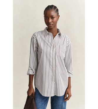 Camicia in popeline classica a righe Relaxed Fit bianco
