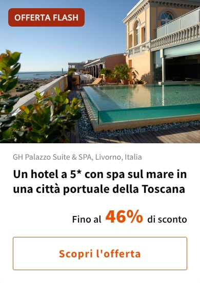 Un hotel a 5* con spa sul mare in una città portuale della Toscana