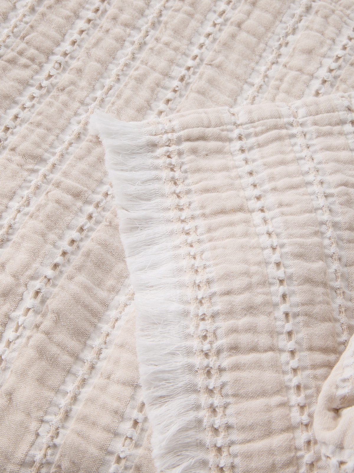 Plaid in cotone lavato motivo a righe