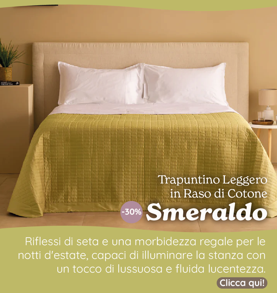 Trapuntino Leggero in Raso di Cotone - Smeraldo
