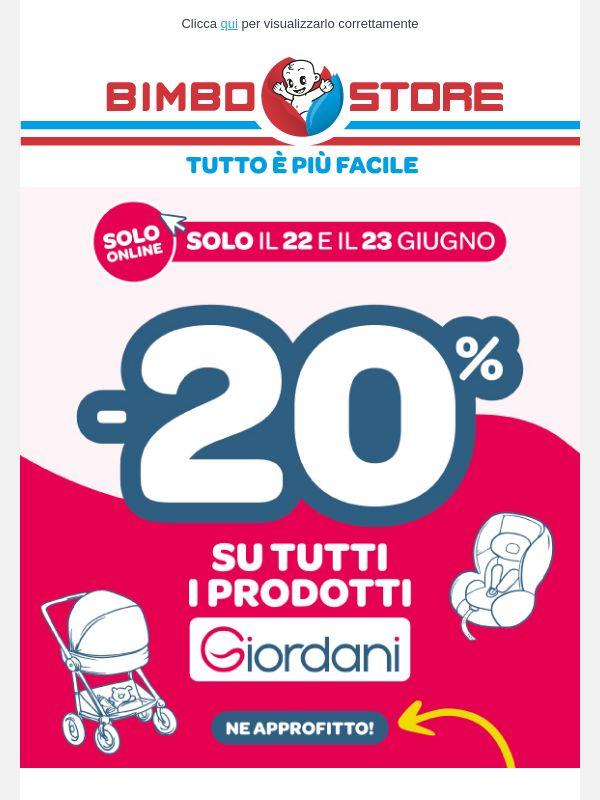 👶 -20% SU TUTTI I PRODOTTI GIORDANI