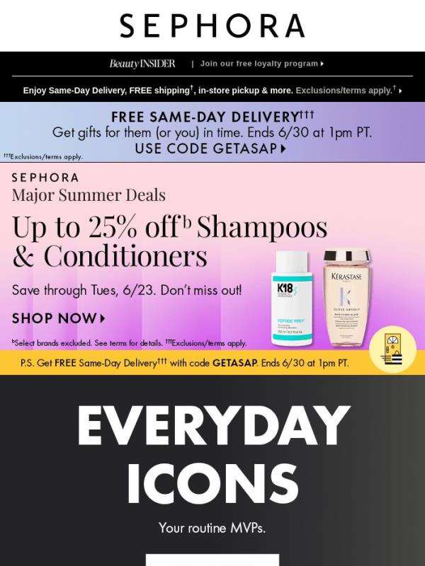 Save on your faves: up to 25% off select shampoos and conditioners 🌟