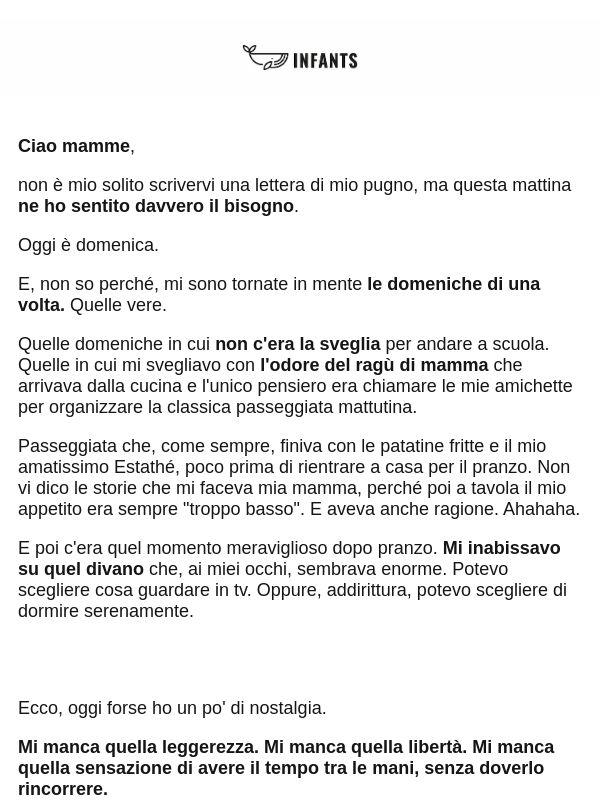 Una cosa che volevo dirti