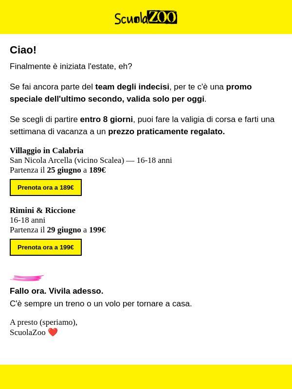 Una settimana di viaggio a 189€