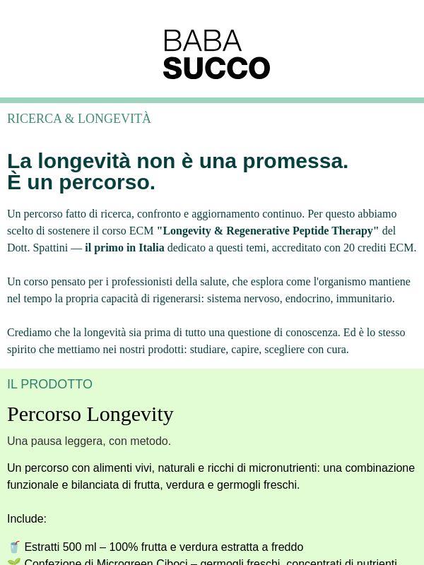 La longevità è un percorso. 🌱