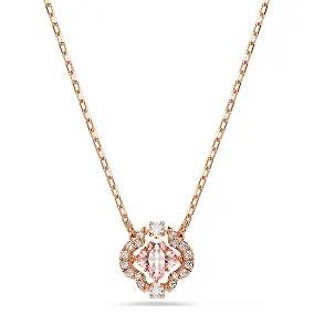 Collana Una, Quadrifoglio, Rosa, Placcato color oro rosa