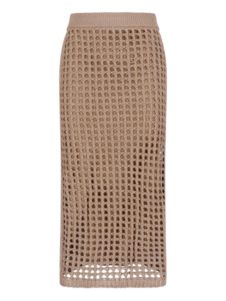 Max Mara - Gonna maxi in cotone a rete