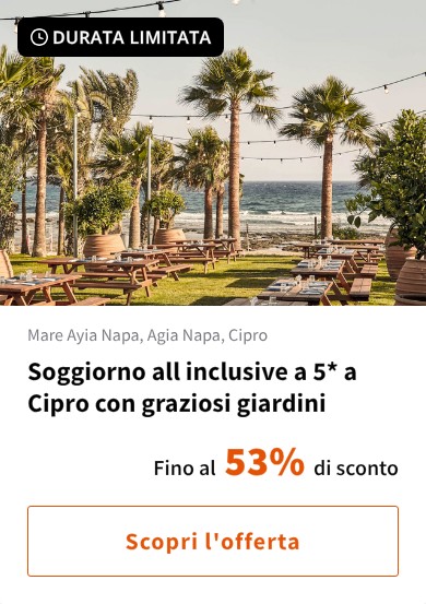 Soggiorno all inclusive a 5* a Cipro con graziosi giardini