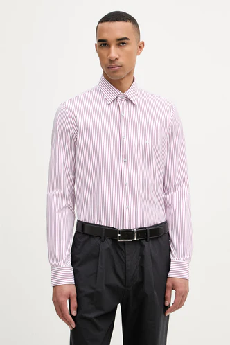 Camicia Slim Fit in Fantasia a Righe / Bordeaux