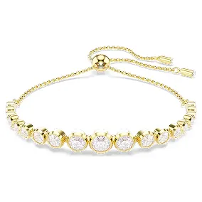 Bracciale Imber, Tagli arrotondati misti, Bianco, Placcato color oro