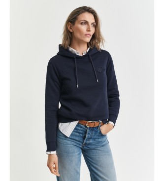 Felpa con cappuccio blu navy Tonal Shield